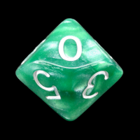 Role 4 Initiative Marble Green & White D10 Dice