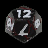 TDSO Metal Thor Lightening Black Nickel Red & White D12 Dice - DISCONTINUED