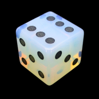 TDSO Opalite with Black 16mm D6 Spot Dice