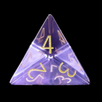 TDSO Zircon Glass Amethyst with Engraved Numbers 16mm Precious Gem  D4 Dice