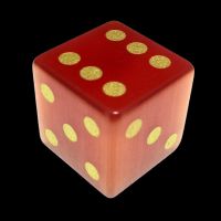 TDSO Cats Eye Red with Engraved Spots 16mm Precious Gem D6 Dice