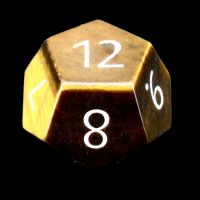 TDSO Tiger Eye Gold with Engraved Numbers 16mm Precious Gem D12 Dice