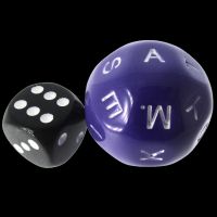 Impact Opaque Purple & White D26 Alphabet Dice