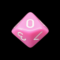 Impact Opaque Pink &amp; White D10 Dice