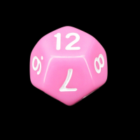 Impact Opaque Pink &amp; White D12 Dice