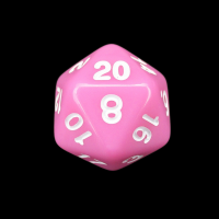 Impact Opaque Pink &amp; White D20 Dice