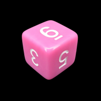 Impact Opaque Pink &amp; White D6 Dice