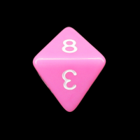 Impact Opaque Pink &amp; White D8 Dice