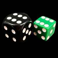 Koplow Opaque Green & White Square Cornered 12mm D6 Spot Dice