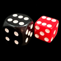 Koplow Opaque Red & White Square Cornered 12mm D6 Spot Dice