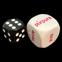 Koplow Opaque White Language - Spanish Colour JUMBO 20mm D6 Dice - DISCONTINUED