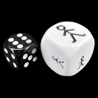 Koplow Opaque White Attributes - Large & Small JUMBO 22mm D6 Dice