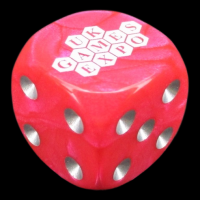 UK Made Dice GAMES EXPO Pearlescent Pink With Silver 16mm D6 Logo Spot Dice