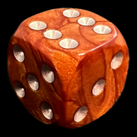 UK Made Dice Lustrous Pearl Copper with Silver D6 Spot Dice