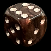 UK Made Dice Lustrous Pearl Shadow Pink with Silver D6 Spot Dice