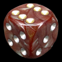 UK Made Dice Pearlescent Chocolate With Gold/Silver 16mm D6 Spot Dice