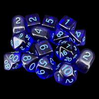 Role 4 Initiative Translucent Dark Blue & Blue 15 Dice Polyset with Arch D4s