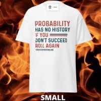 SPECIAL OFFER TDSO Gamer T-Shirt &#039;Probability has no history&#039; WHITE SMALL 33% OFF