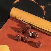TDSO Orange Faux Leather Dice Roll and Playmat