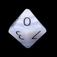 TDSO Agate Lace with Engraved Numbers 16mm Precious Gem D10 Dice