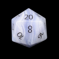 TDSO Agate Lace with Engraved Numbers 16mm Precious Gem D20 Dice