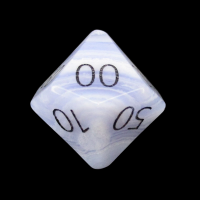 TDSO Agate Lace with Engraved Numbers 16mm Precious Gem Percentile Dice