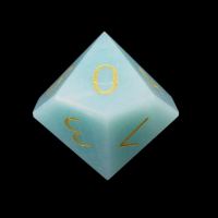 TDSO Amazonite with Engraved Numbers Precious Gem D10 Dice