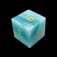 TDSO Amazonite with Engraved Numbers Precious Gem D6 Dice
