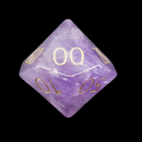 TDSO Amethyst with Engraved Numbers 16mm Precious Gem Percentile Dice