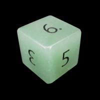 TDSO Aventurine Green with Engraved Numbers 16mm Precious Gem D6 Dice
