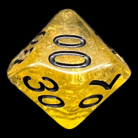 TDSO Confetti Gold Nugget & Black Percentile Dice