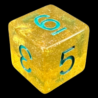 TDSO Confetti Gold Nugget & Turquoise D6 Dice