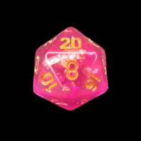 TDSO Confetti Hot Pink & Gold D20 Dice