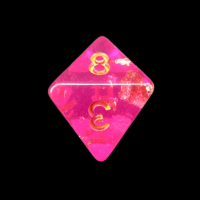 TDSO Confetti Hot Pink & Gold D8 Dice