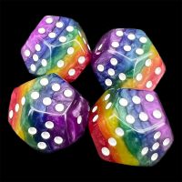TDSO Double D6 Layer Rainbow 12 Sided Spot D6 Dice Set (4)