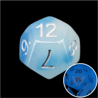 TDSO Duel Icy Rocks Glow in the Dark D12 Dice