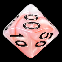 TDSO Duel Pearl Red & White With Black Percentile Dice