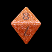 TDSO Goldstone Gold with Engraved Numbers 16mm Precious Gem D8 Dice