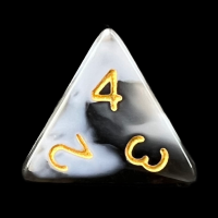 TDSO Marble Black & White D4 Dice