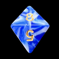 TDSO Marble Blue & White D8 Dice