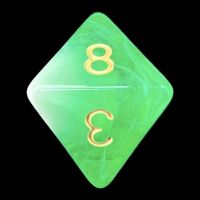 TDSO Marble Bright Green & White D8 Dice
