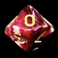 TDSO Marble Red Black & White D10 Dice
