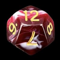 TDSO Marble Red Black & White D12 Dice