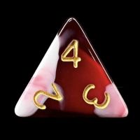 TDSO Marble Red Black & White D4 Dice