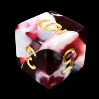 TDSO Marble Red Black & White D6 Dice