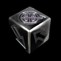 TDSO Metal Polished Silver Finish Scatter D6 Dice