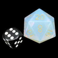 TDSO Opalite with Gold Numbers JUMBO 30mm D20 Dice