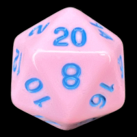 TDSO Pastel Opaque Pink & Blue D20 Dice