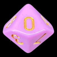 TDSO Pastel Opaque Pink & Gold D10 Dice
