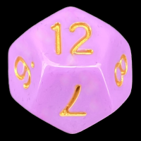 TDSO Pastel Opaque Pink & Gold D12 Dice